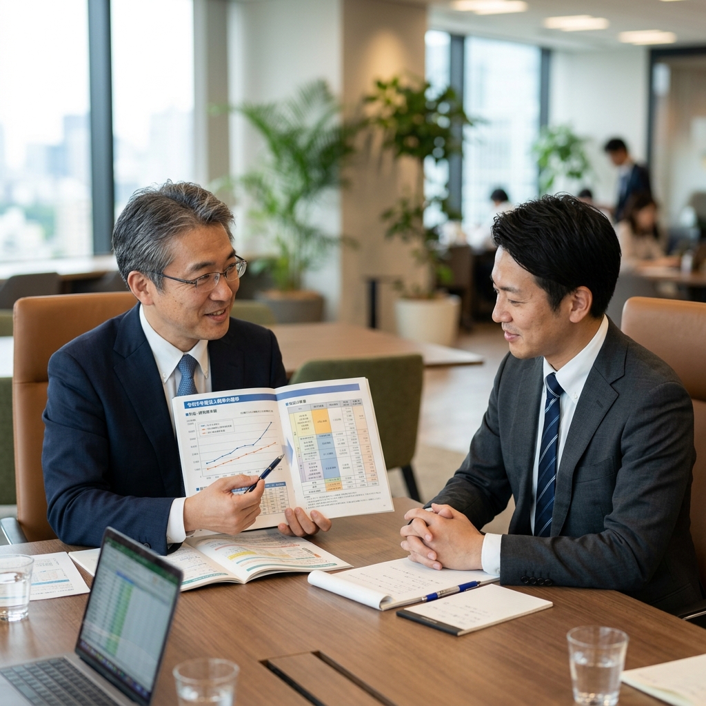 お客様と親身に進める税務相談の様子