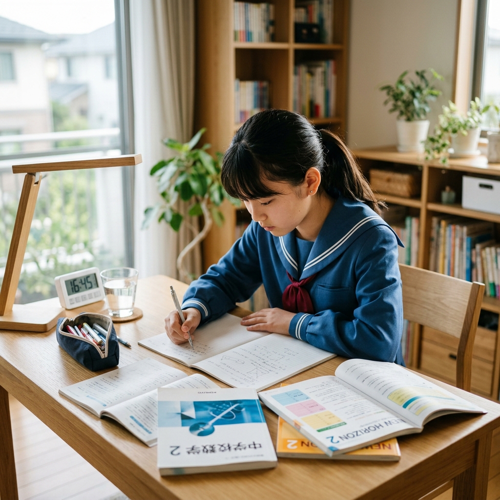 真剣に授業と自習に向き合う生徒